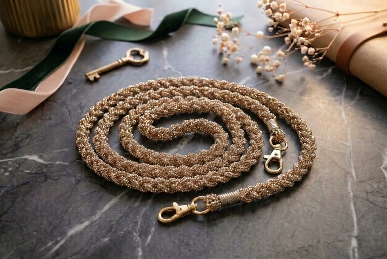 Lumière Braid｜ガラスストーン 2wayショルダー（SAKURAゴールド）